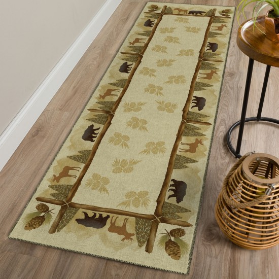 Indoor/Outdoor Excursion EX2 Beige Washable 2'3" x 7'6" Runner Rug