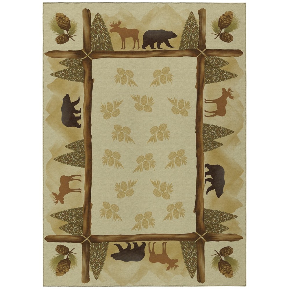 Indoor/Outdoor Excursion EX2 Beige Washable 8' x 10' Rug