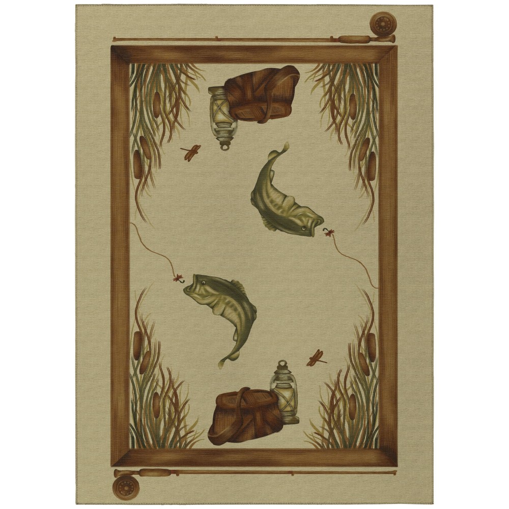 Indoor/Outdoor Excursion EX5 Beige Washable 8' x 10' Rug