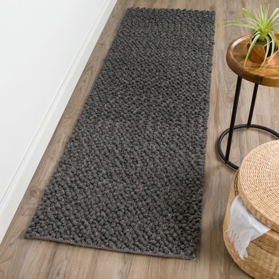 Gorbea GR1 Charcoal 2'6" x 10' Runner Rug