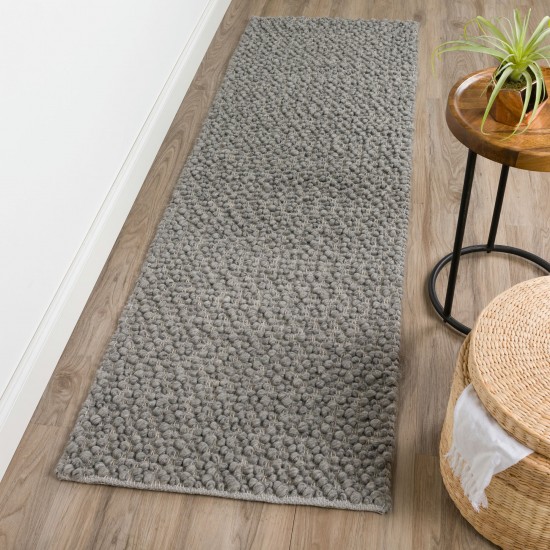 Gorbea GR1 Pewter 2'6" x 10' Runner Rug