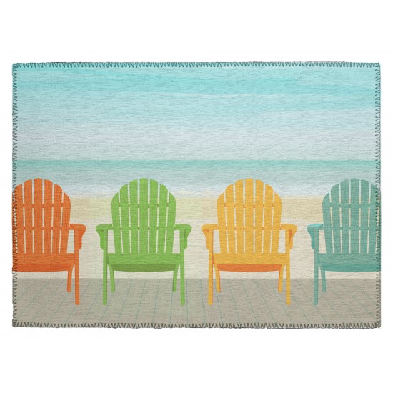 Indoor/Outdoor Harbor HA1 Poolside Washable 1'8" x 2'6" Rug