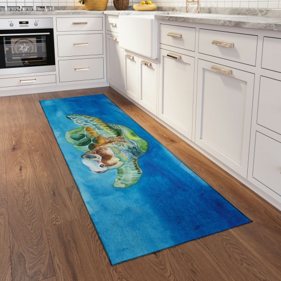 Indoor/Outdoor Harbor HA3 Ocean Washable 2'3" x 7'6" Runner Rug