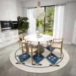 Indoor/Outdoor Harbor HA6 Ivory Washable 8' x 8' Round Rug