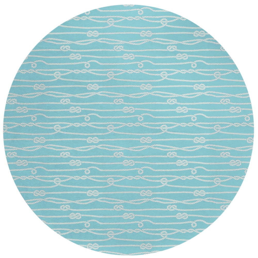 Indoor/Outdoor Harbor HA7 Lagoon Washable 8' x 8' Round Rug