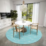 Indoor/Outdoor Harbor HA7 Lagoon Washable 8' x 8' Round Rug