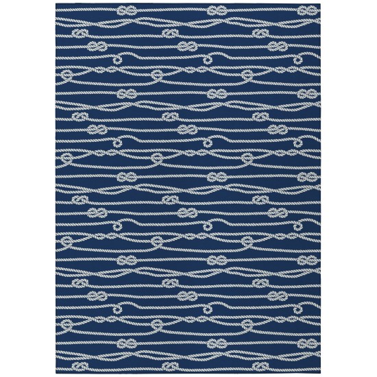 Indoor/Outdoor Harbor HA7 Navy Washable 10' x 14' Rug