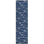 Indoor/Outdoor Harbor HA7 Navy Washable 2'3" x 7'6" Runner Rug