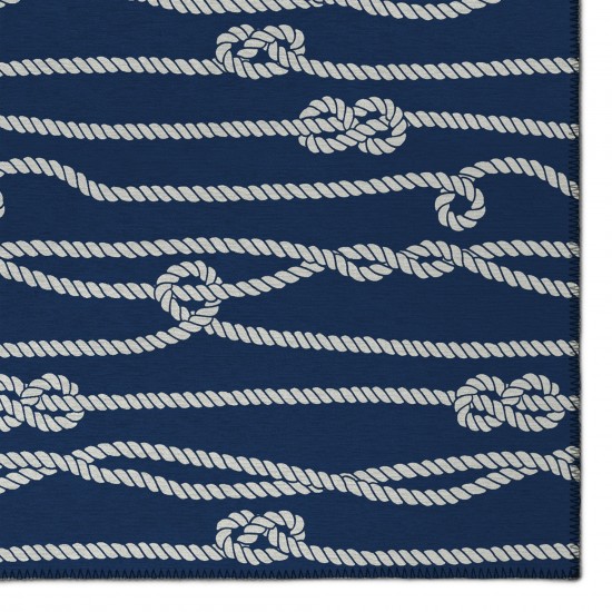 Indoor/Outdoor Harbor HA7 Navy Washable 3' x 5' Rug