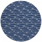 Indoor/Outdoor Harbor HA7 Navy Washable 8' x 8' Round Rug