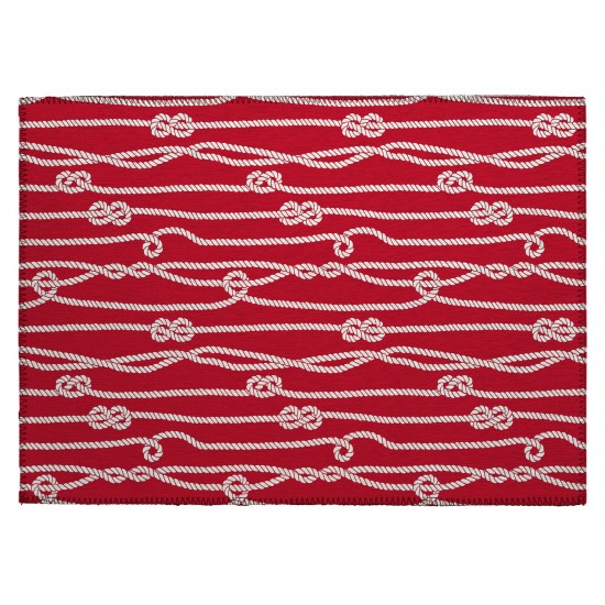 Indoor/Outdoor Harbor HA7 Red Washable 1'8" x 2'6" Rug