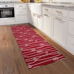 Indoor/Outdoor Harbor HA7 Red Washable 2'3" x 7'6" Runner Rug