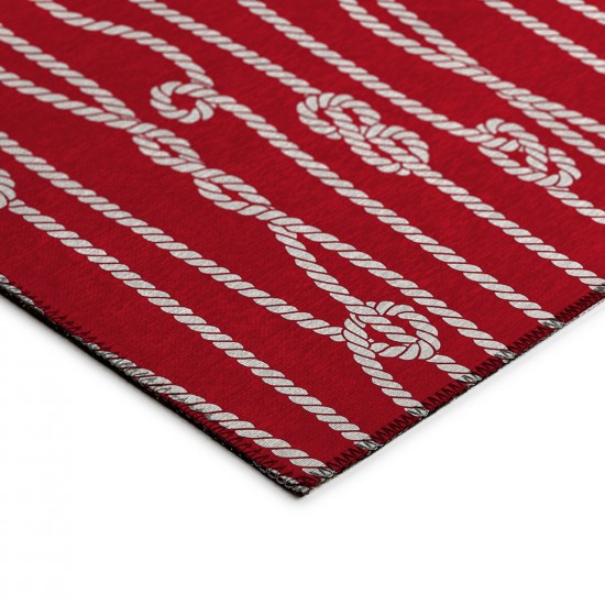 Indoor/Outdoor Harbor HA7 Red Washable 2'3" x 7'6" Runner Rug