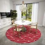 Indoor/Outdoor Harbor HA7 Red Washable 8' x 8' Round Rug