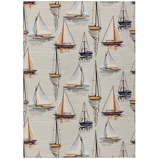 Indoor/Outdoor Harbor HA8 Ivory Washable 8' x 10' Rug