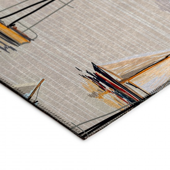 Indoor/Outdoor Harbor HA8 Ivory Washable 8' x 10' Rug