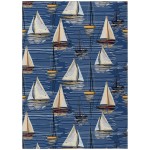 Indoor/Outdoor Harbor HA8 Navy Washable 5' x 7'6" Rug