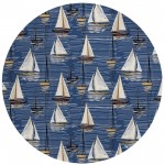 Indoor/Outdoor Harbor HA8 Navy Washable 8\' x 8\' Round Rug