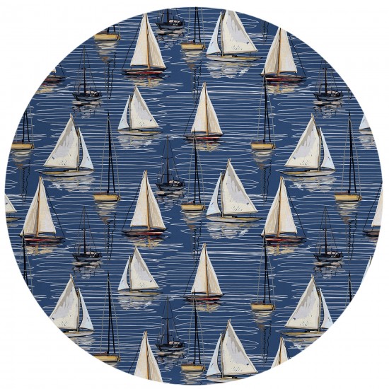 Indoor/Outdoor Harbor HA8 Navy Washable 8' x 8' Round Rug