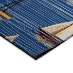 Indoor/Outdoor Harbor HA8 Navy Washable 8' x 8' Round Rug