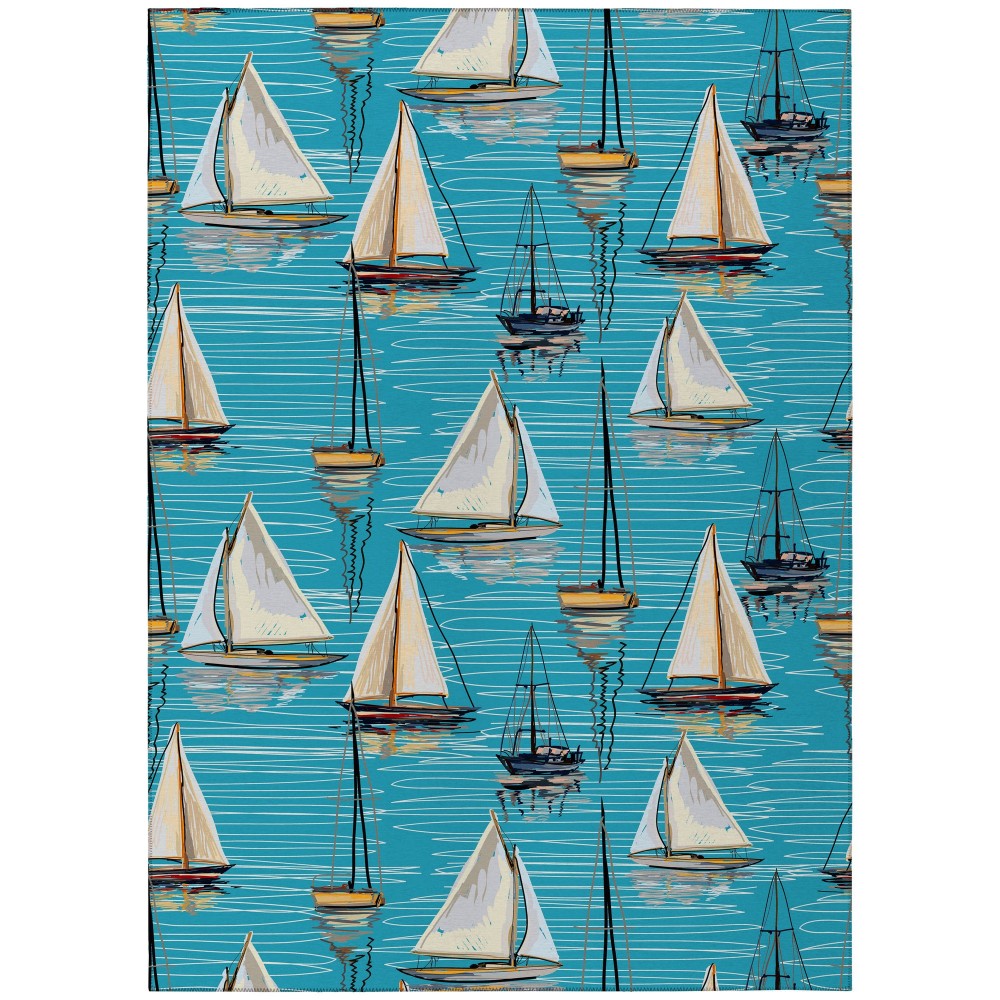 Indoor/Outdoor Harbor HA8 Sky Washable 10' x 14' Rug