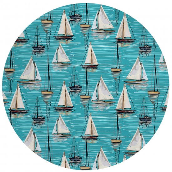 Indoor/Outdoor Harbor HA8 Sky Washable 8' x 8' Round Rug