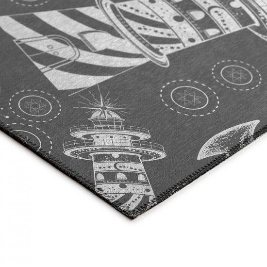 Indoor/Outdoor Harbor HA9 Grey Washable 1'8" x 2'6" Rug