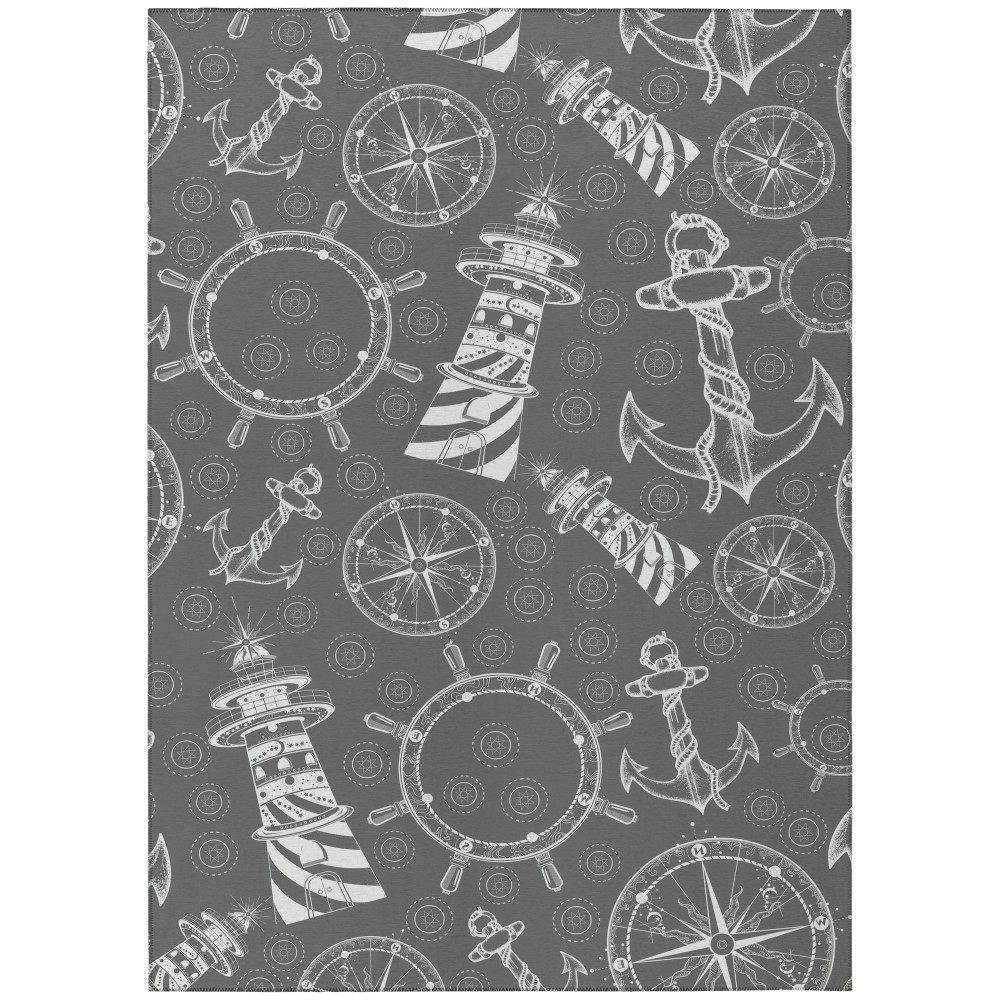Indoor/Outdoor Harbor HA9 Grey Washable 8' x 10' Rug