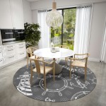 Indoor/Outdoor Harbor HA9 Grey Washable 8' x 8' Round Rug