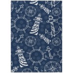 Indoor/Outdoor Harbor HA9 Navy Washable 10\' x 14\' Rug