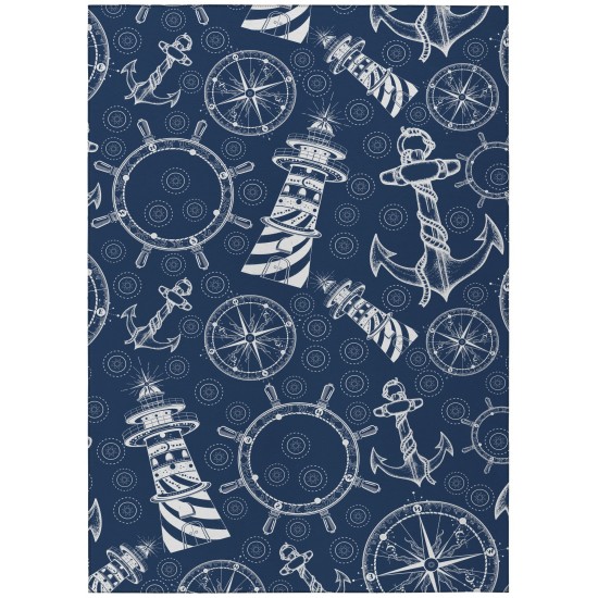 Indoor/Outdoor Harbor HA9 Navy Washable 10' x 14' Rug