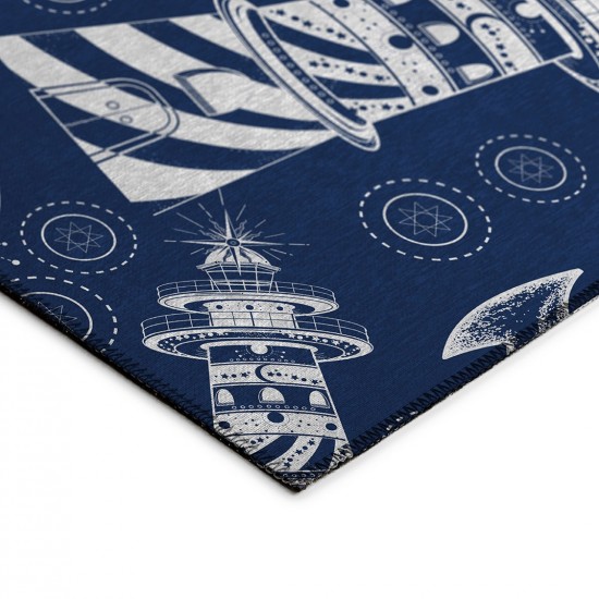 Indoor/Outdoor Harbor HA9 Navy Washable 5' x 7'6" Rug