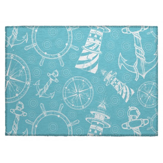 Indoor/Outdoor Harbor HA9 Ocean Washable 1'8" x 2'6" Rug