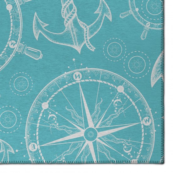 Indoor/Outdoor Harbor HA9 Ocean Washable 2'3" x 7'6" Runner Rug