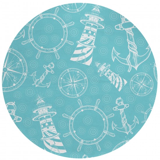 Indoor/Outdoor Harbor HA9 Ocean Washable 8' x 8' Round Rug