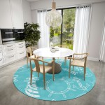 Indoor/Outdoor Harbor HA9 Ocean Washable 8' x 8' Round Rug