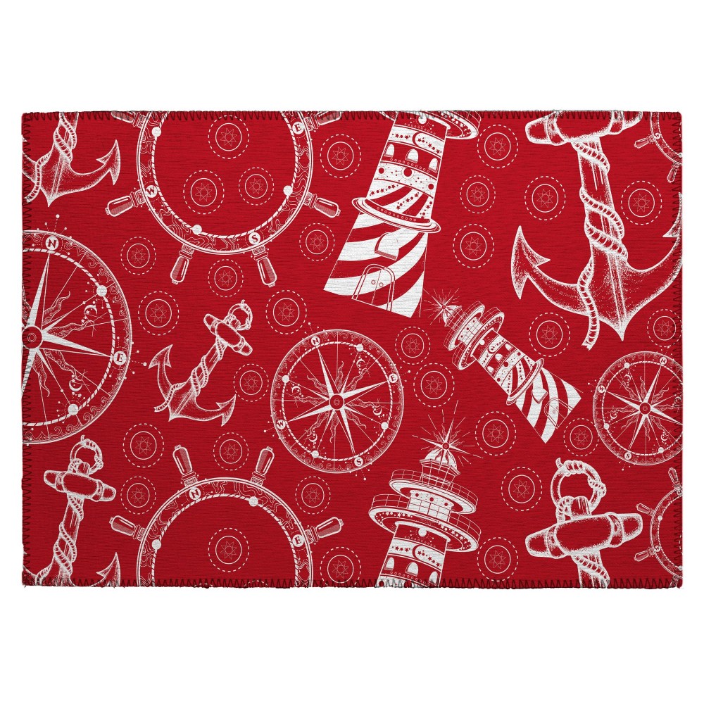 Indoor/Outdoor Harbor HA9 Red Washable 1'8" x 2'6" Rug