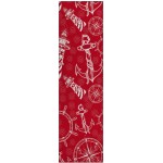 Indoor/Outdoor Harbor HA9 Red Washable 2'3" x 7'6" Runner Rug