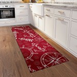 Indoor/Outdoor Harbor HA9 Red Washable 2'3" x 7'6" Runner Rug