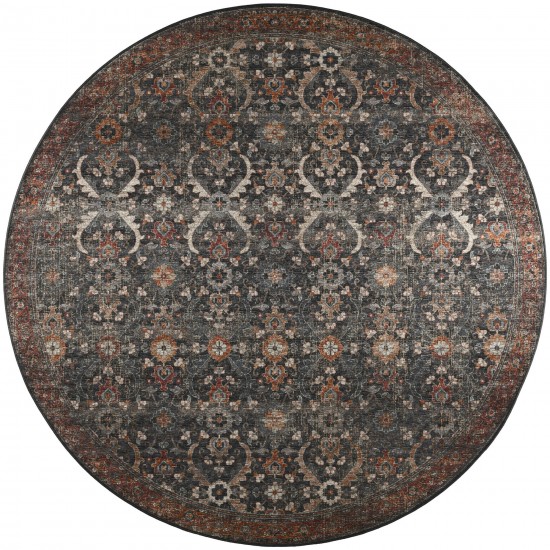 Jericho JC1 Charcoal 4' x 4' Round Rug