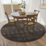 Jericho JC1 Charcoal 4' x 4' Round Rug