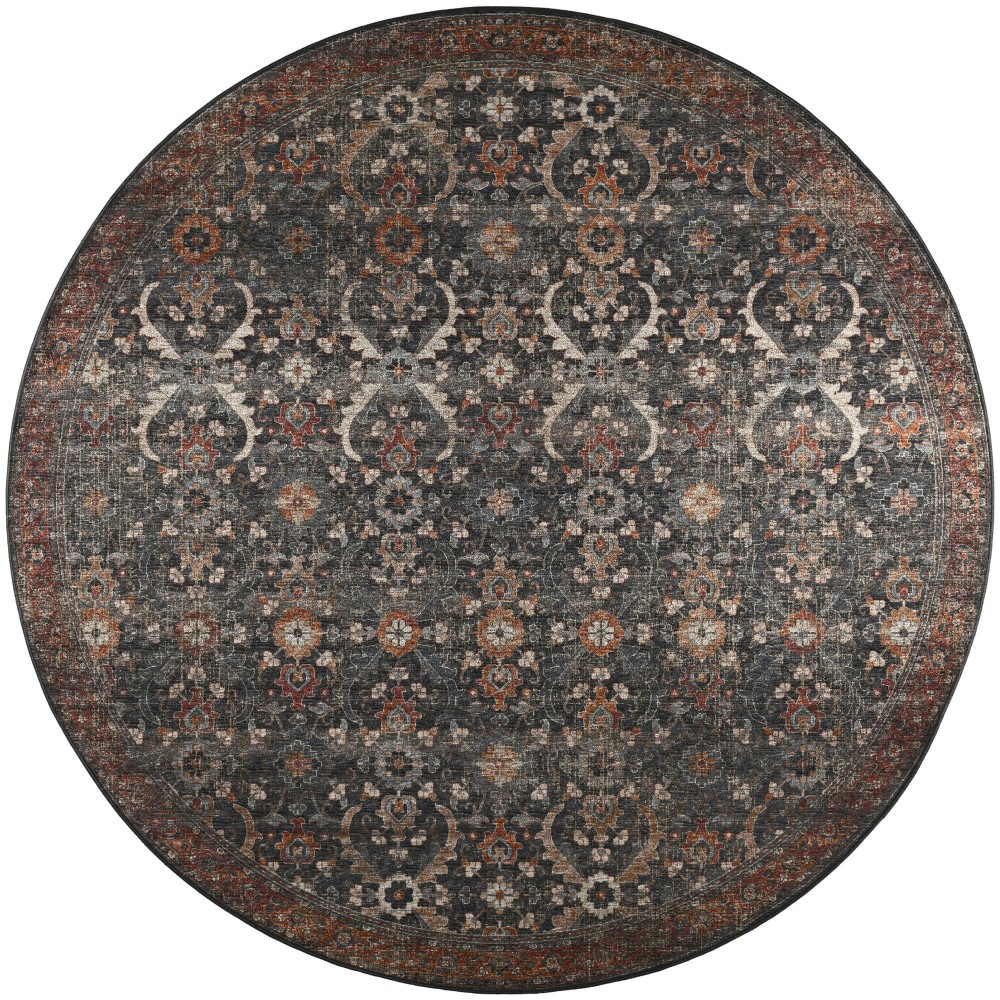 Jericho JC1 Charcoal 6' x 6' Round Rug