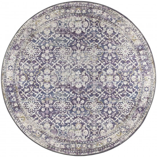 Jericho JC3 Violet 4' x 4' Round Rug