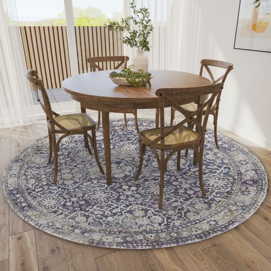 Jericho JC3 Violet 4' x 4' Round Rug