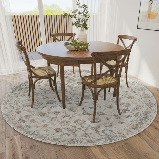 Jericho JC4 Linen 4' x 4' Round Rug