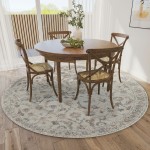 Jericho JC4 Linen 6' x 6' Round Rug