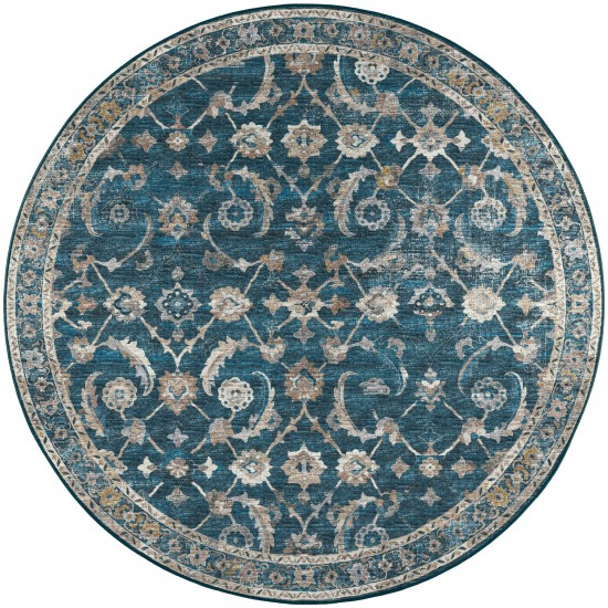 Jericho JC4 Navy 4' x 4' Round Rug