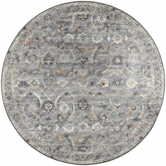 Jericho JC4 Silver 4' x 4' Round Rug