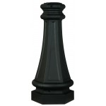 22.5" Fluted Direct Burial Post Wrap in Matte Black