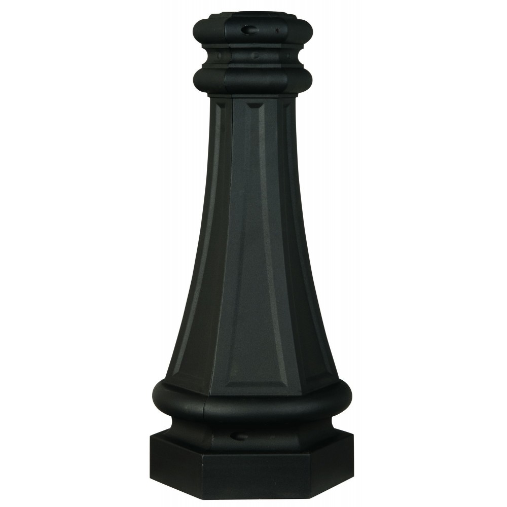 22.5" Fluted Direct Burial Post Wrap in Matte Black